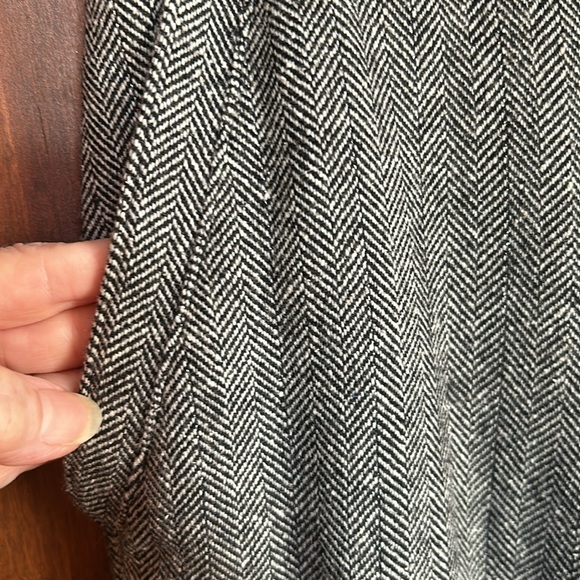 Y2K Medium Rise Wide Leg Wool Herringbone Pants 8 - Picture 6 of 12